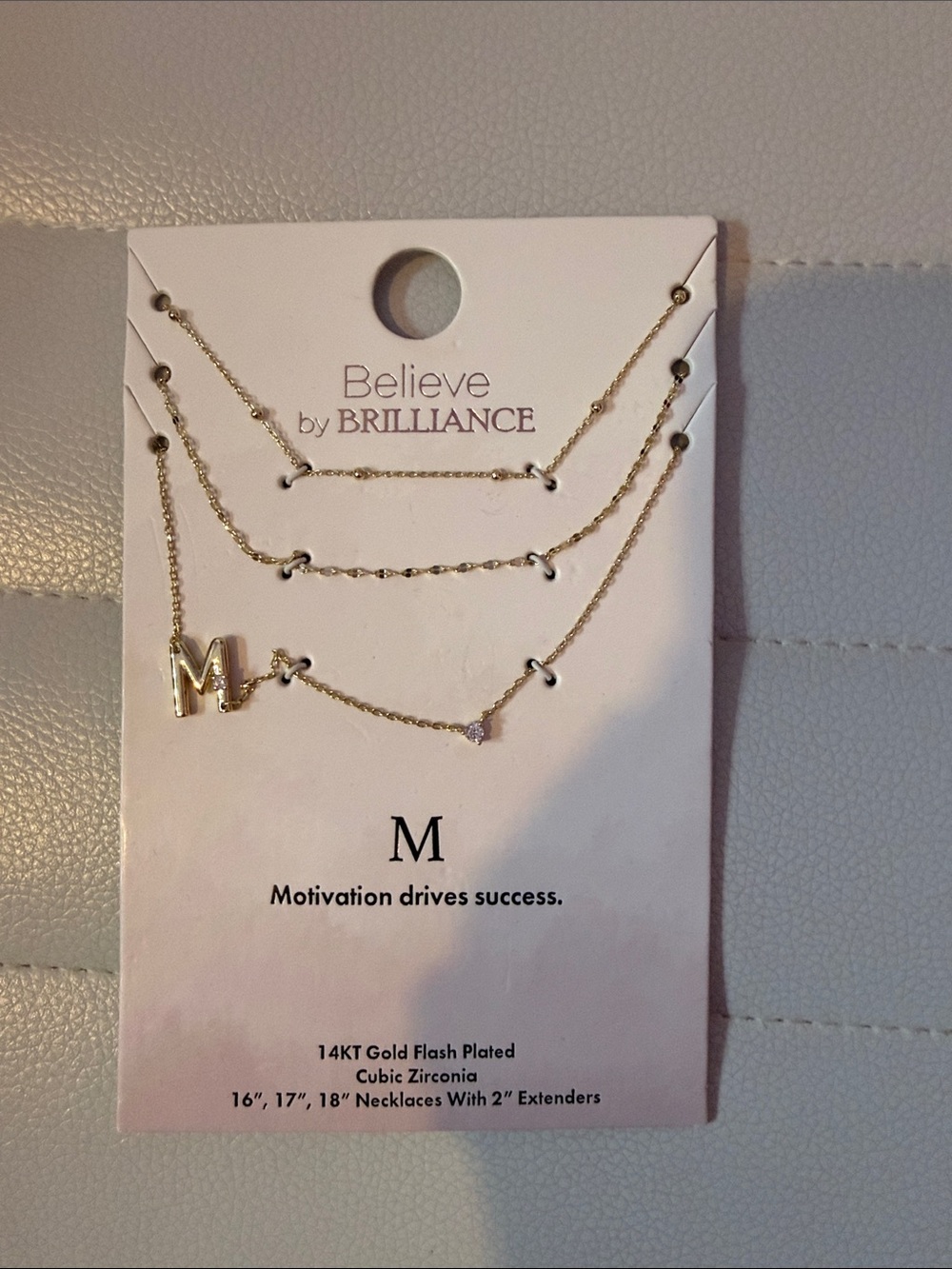 Believe by BRILLIANCE Gold 'M' Initial Layered Necklace Set